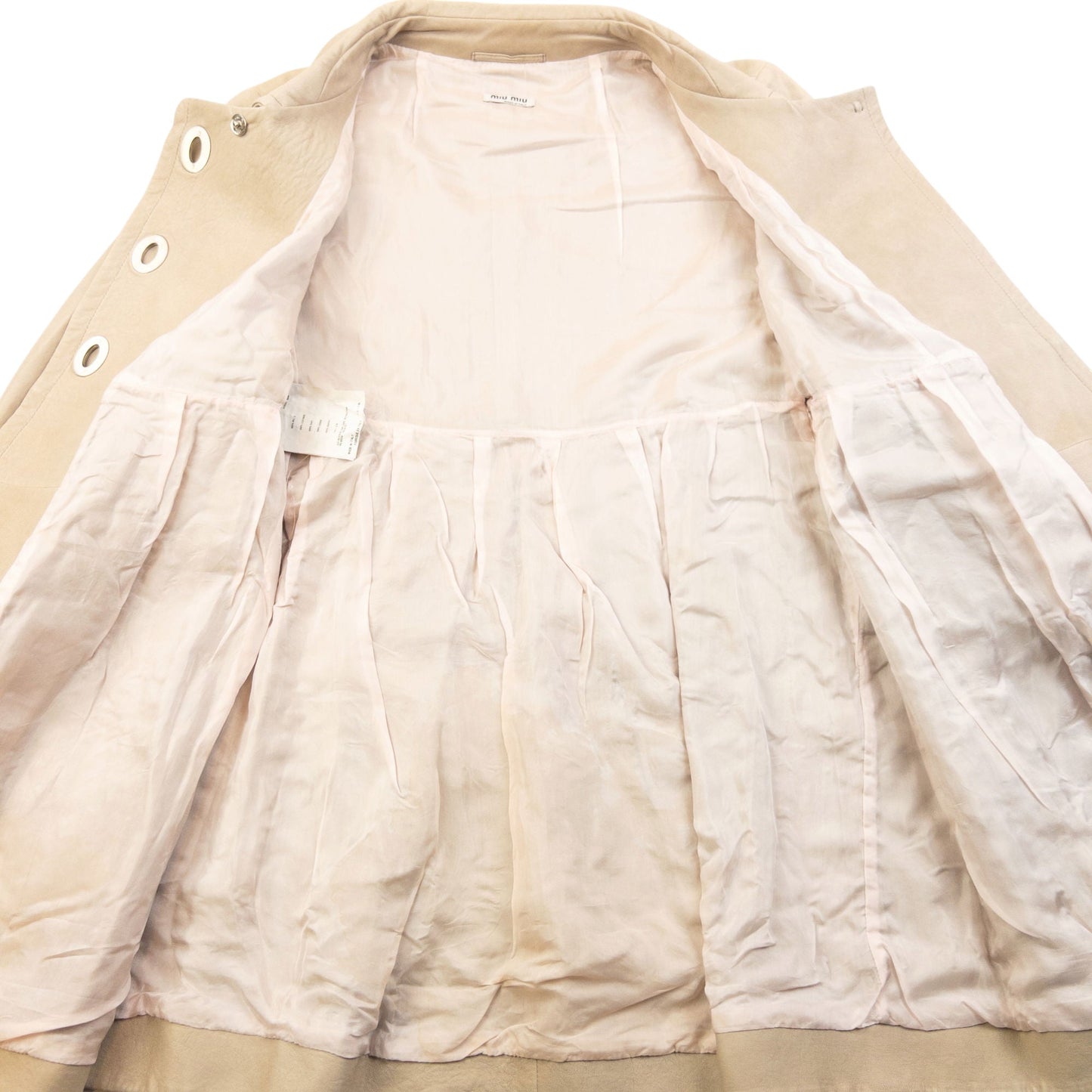 Vintage 2010 Miu Miu Leather Trench Jacket Womens Size S | Small, Beige
