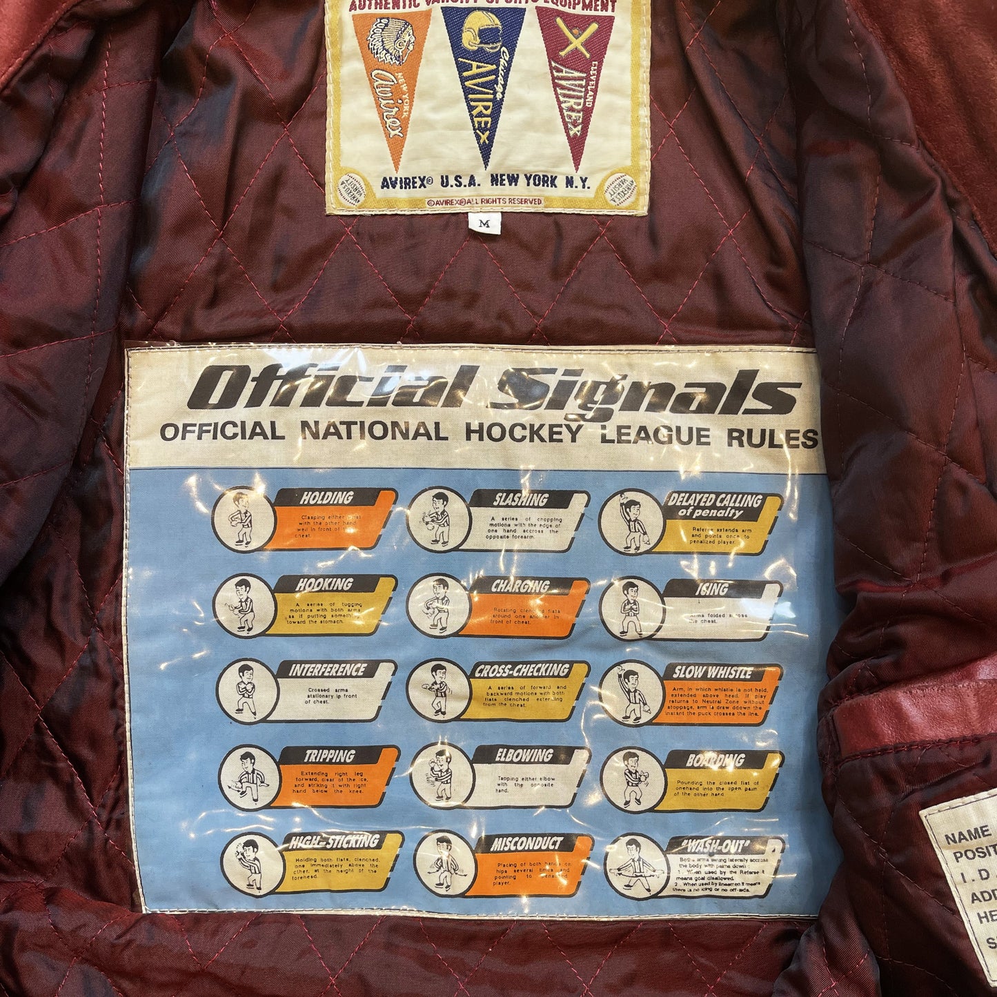 Avirex All Star Goalers Leather Varsity Jacket - M