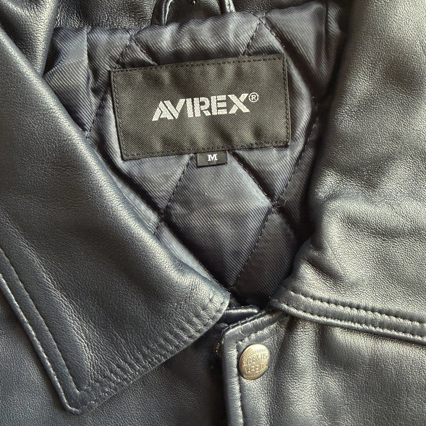 Avirex New York Leather Varsity Jacket - M