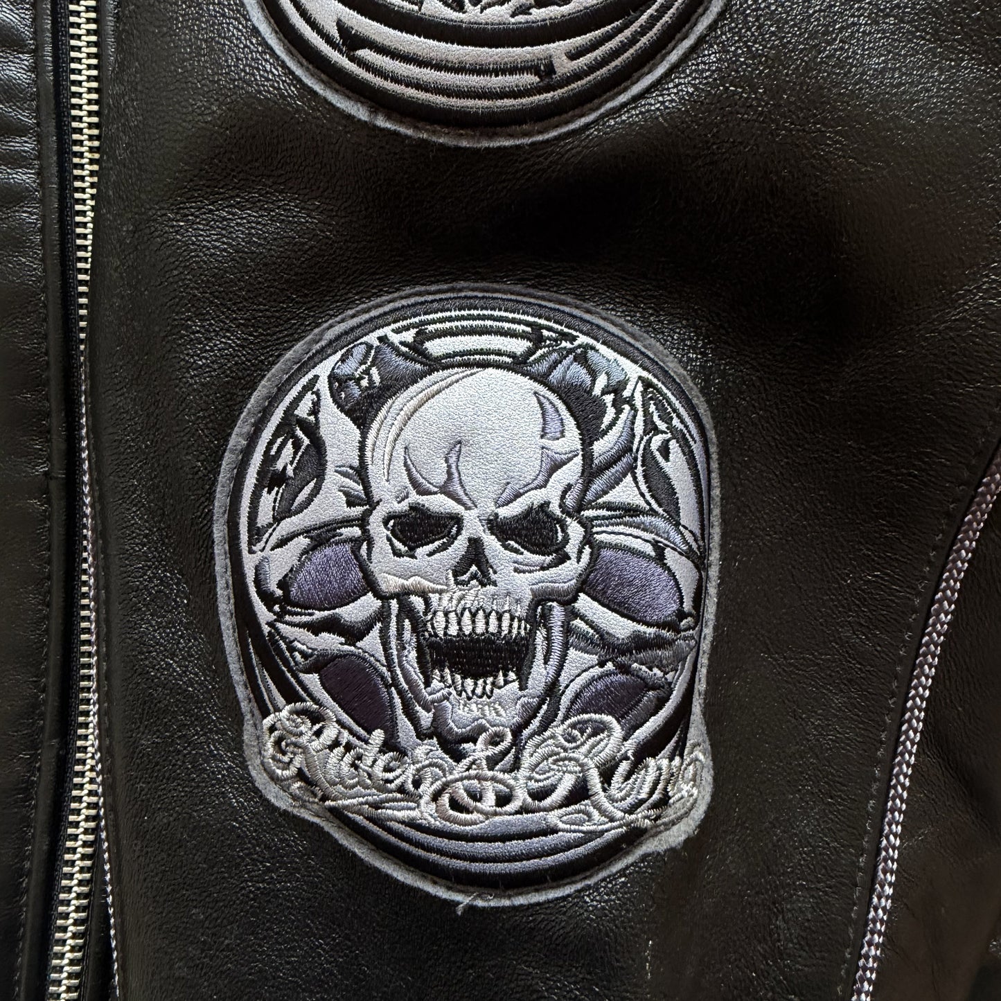 Avirex 'Rides & Rims' Leather Varsity Jacket - L | Large, Black