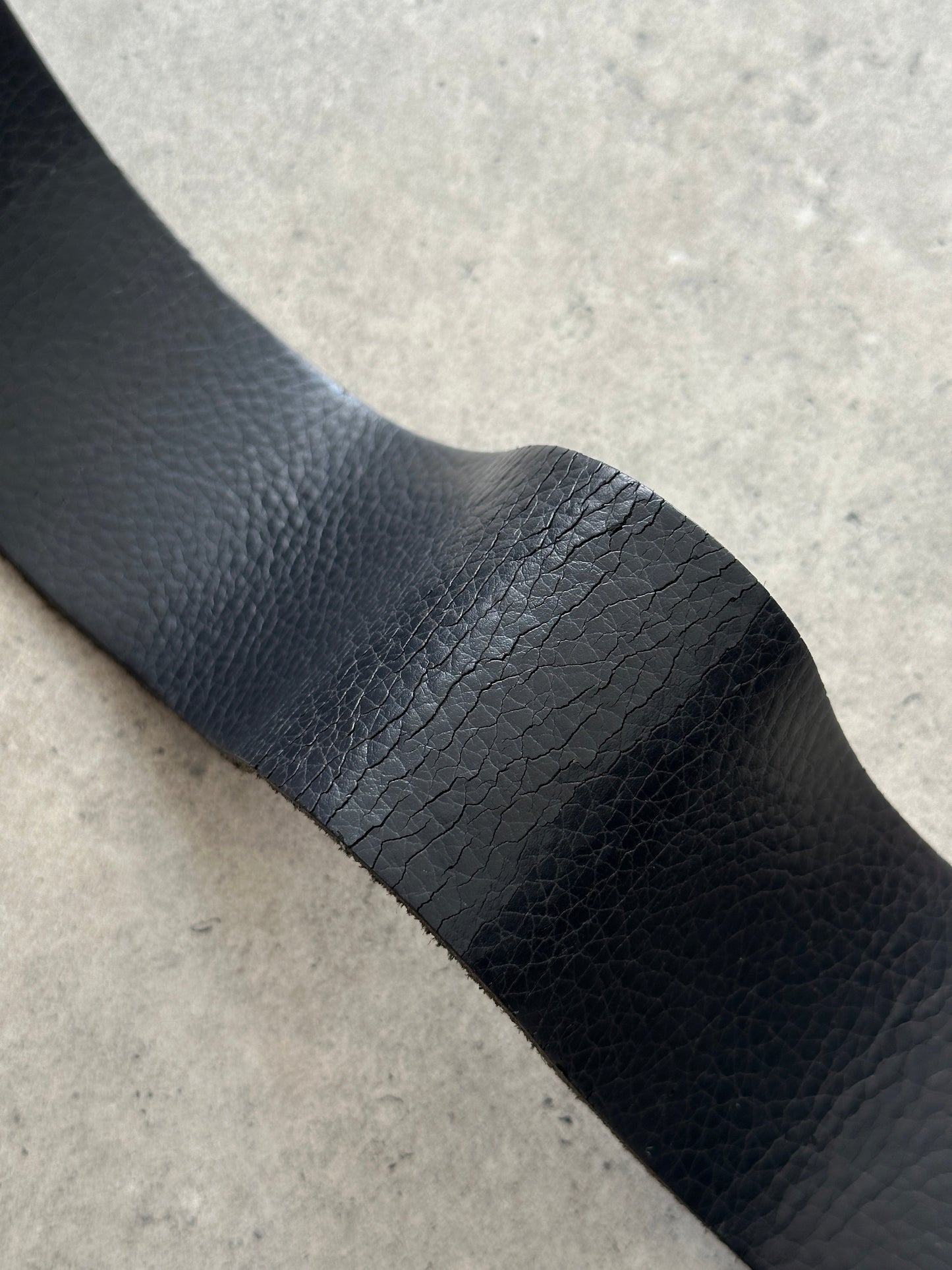 Vintage Chrome D Ring Leather Chunky Hip Belt W36-W38