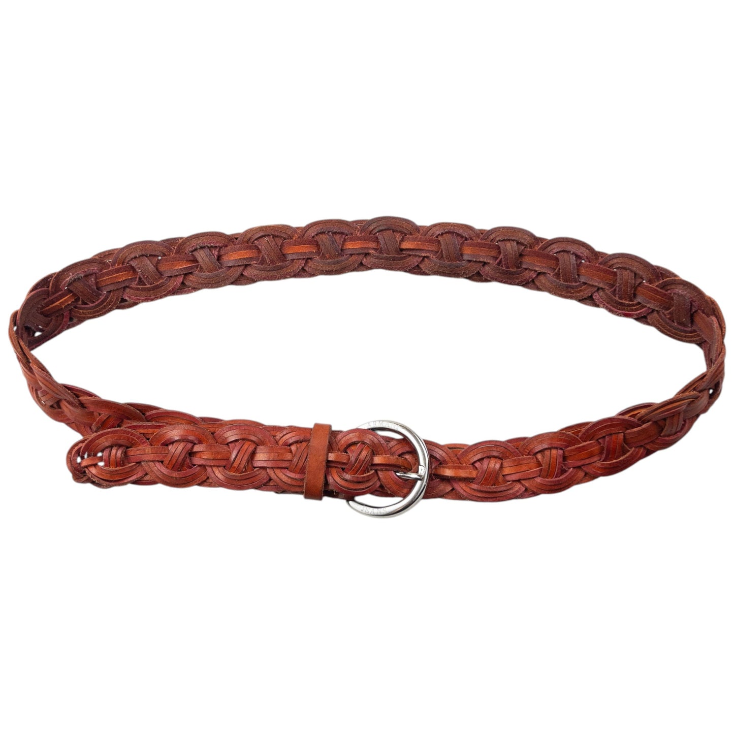 Vintage 2000s Armani Jeans Braided Leather Belt Size XL | XL, Red