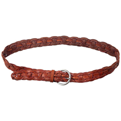 Vintage 2000s Armani Jeans Braided Leather Belt Size XL | XL, Red