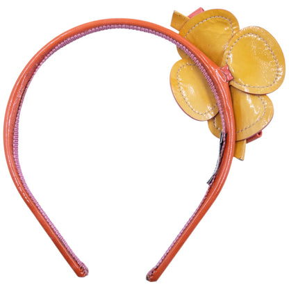 Vintage 2000s Miu Miu Vinyl Flower Headband | O/S, Orange