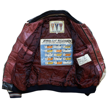 Avirex All Star Goalers Leather Varsity Jacket - M