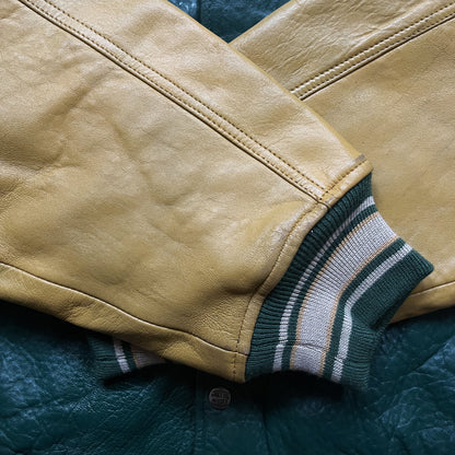 Avirex 'Alaskan Wild Bears' Leather Varsity Jacket - M