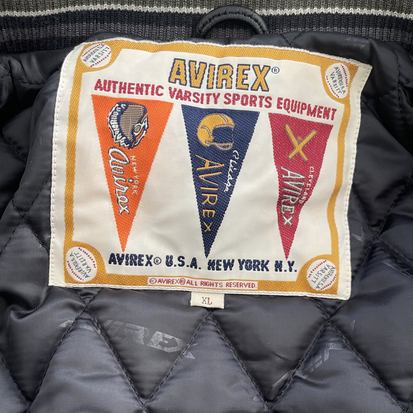 Avirex Wildbears Leather Varsity Jacket - XL