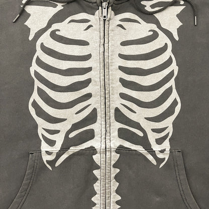 Vanson Leathers Distressed Skeleton Hoodie - XL | XL, Grey