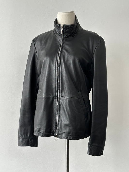 Vintage 2000s Double Zip Leather Jacket - S-M