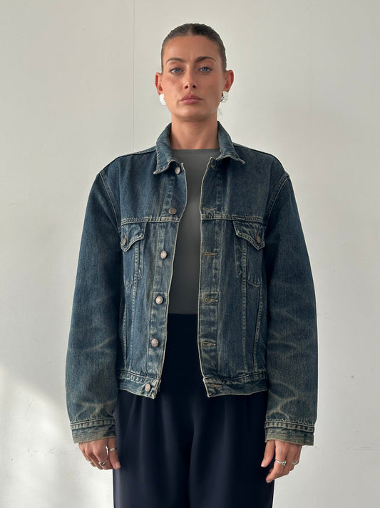 Italian Vintage Washed Denim Jacket - M/L