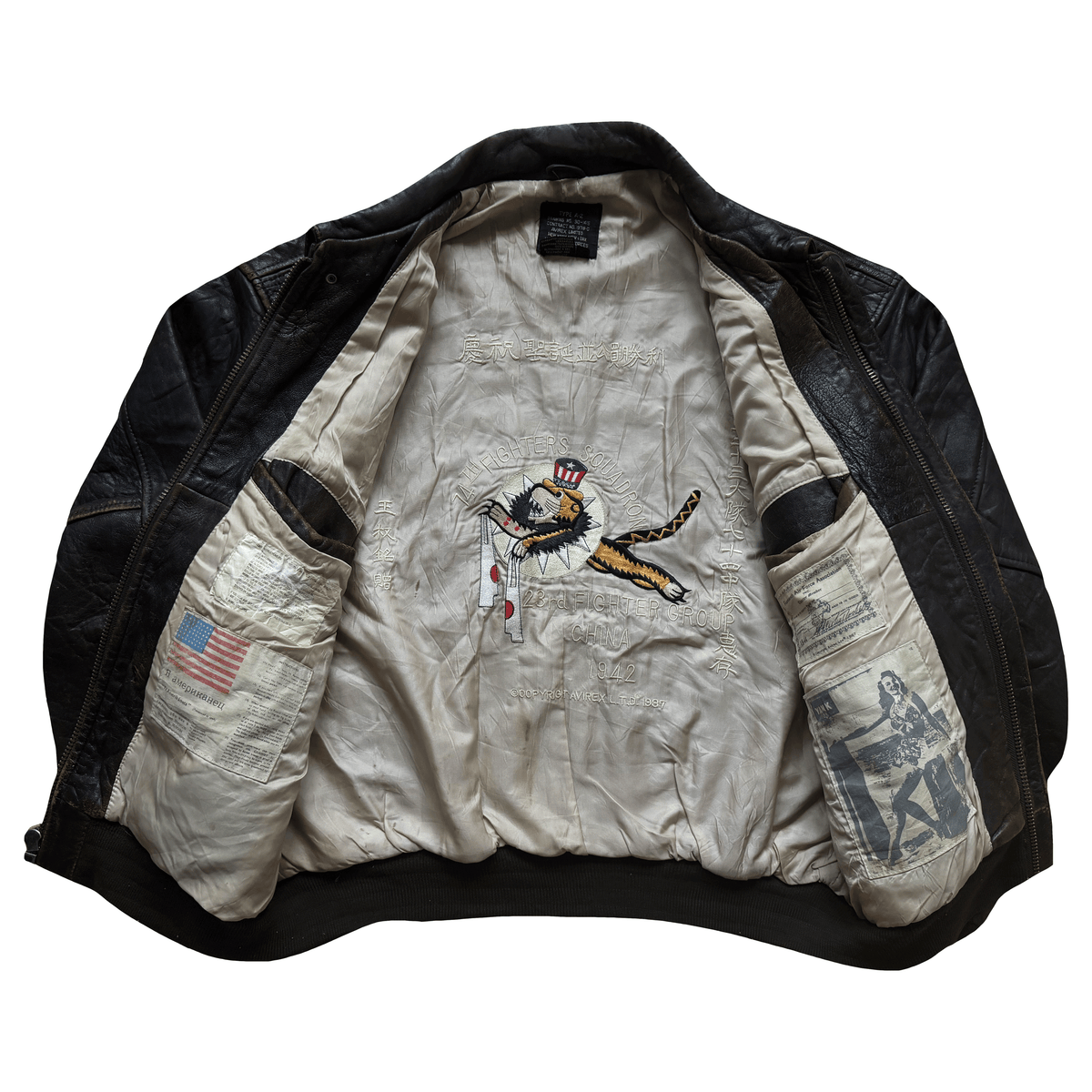 Avirex 'China Doll' 1987 A2 Leather Flight Jacket - XL | XL, Red