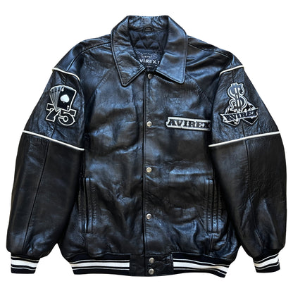 Avirex 'Hi-Rollers' Leather Varsity Jacket - XL