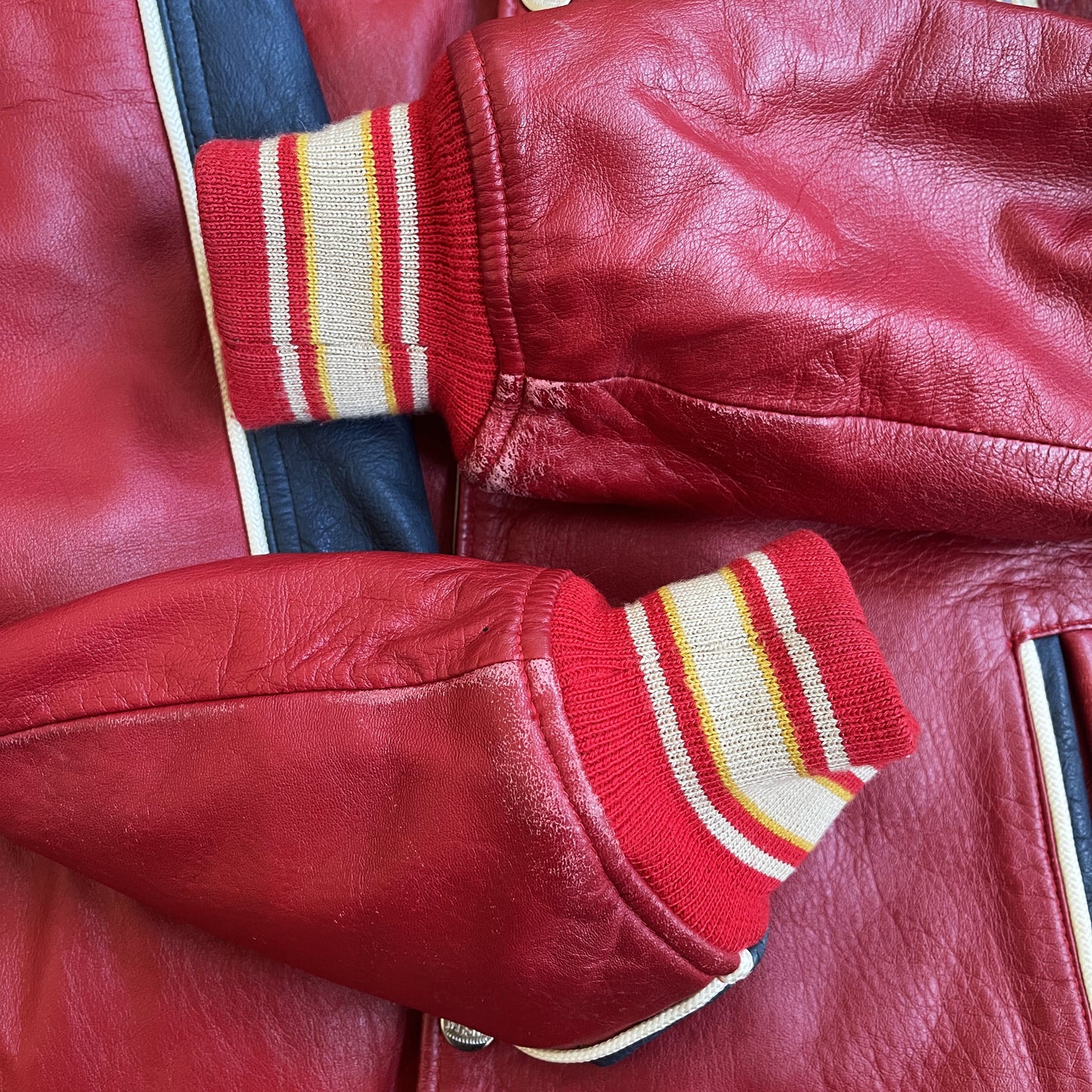 Avirex 'Sioux Football Team' Leather Varsity Jacket - S