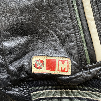 Avirex 'North West Wild Bears' Leather Varsity Jacket - M