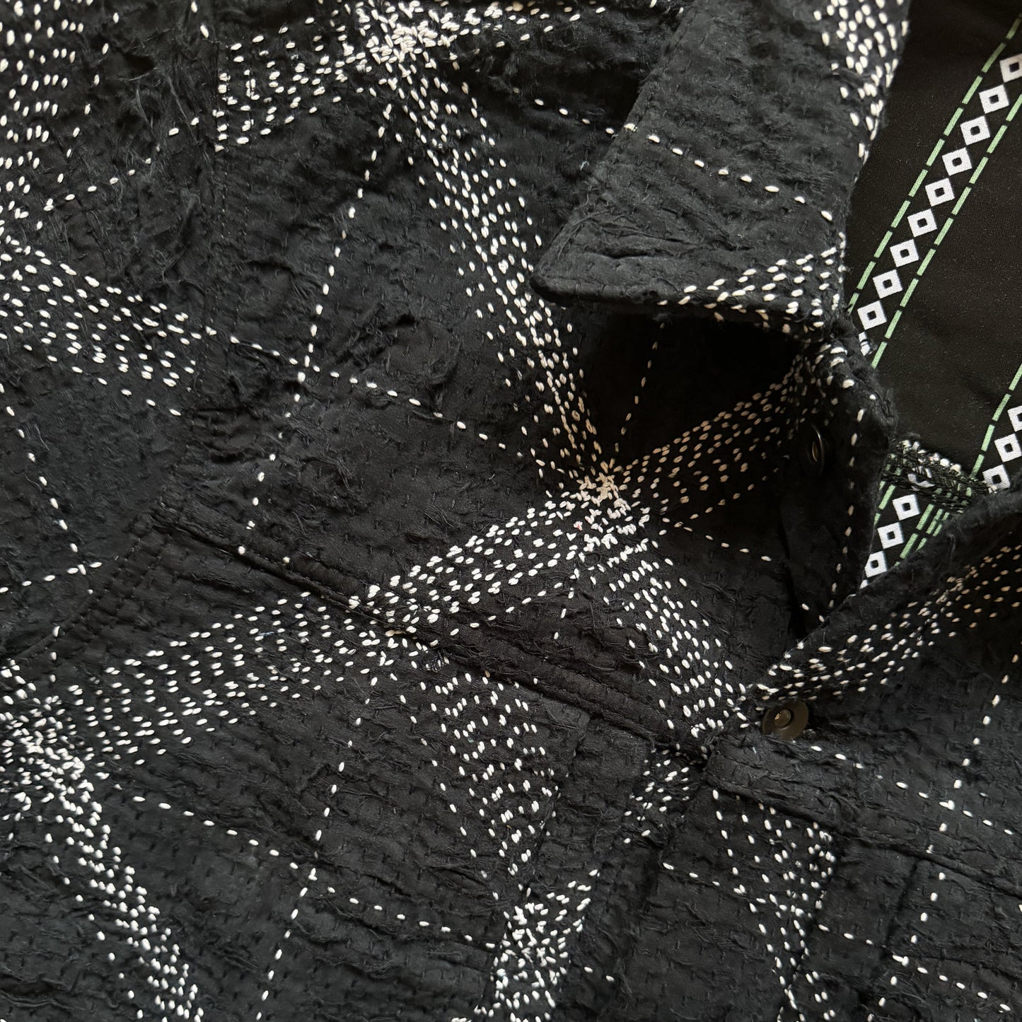 Boro Sashiko Distressed Denim Trucker Jacket - XL