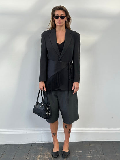 Burberry London 2000s Wool Single Breasted Woven Blazer - M