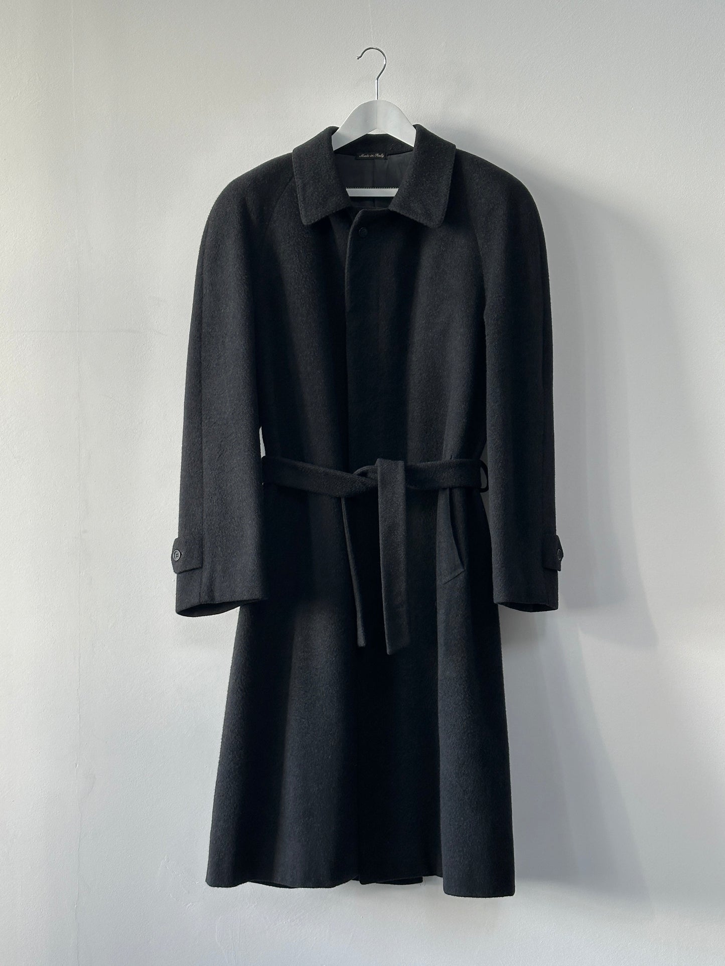 Italian Vintage Wool Cashmere Belted Coat - XL/XXL