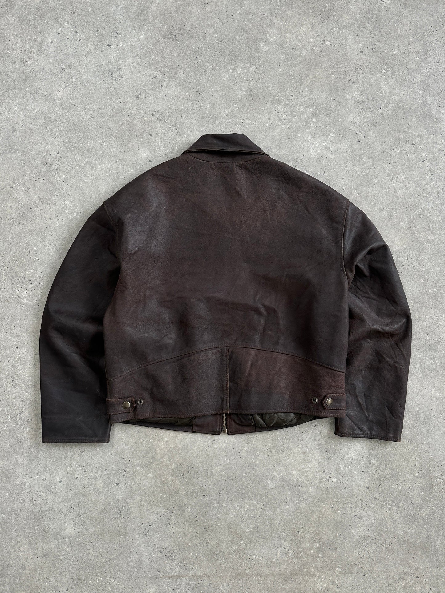 Vintage 1980s Cropped Leather Jacket - L