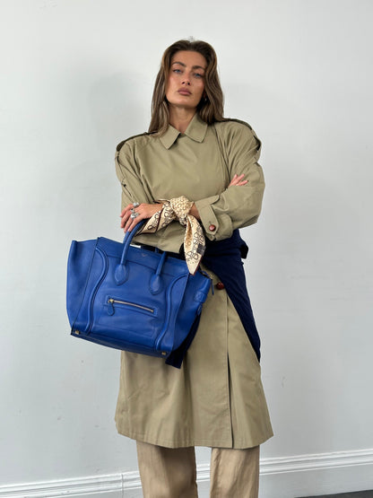 Vintage 1980s Nova Check Belted Trench Coat - M