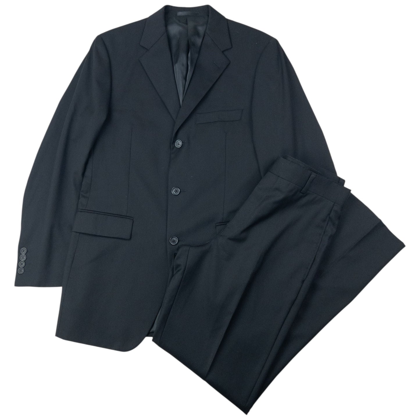 Vintage 90s YSL Yves Saint Laurent Wool Suit Set Size M | Medium, Black