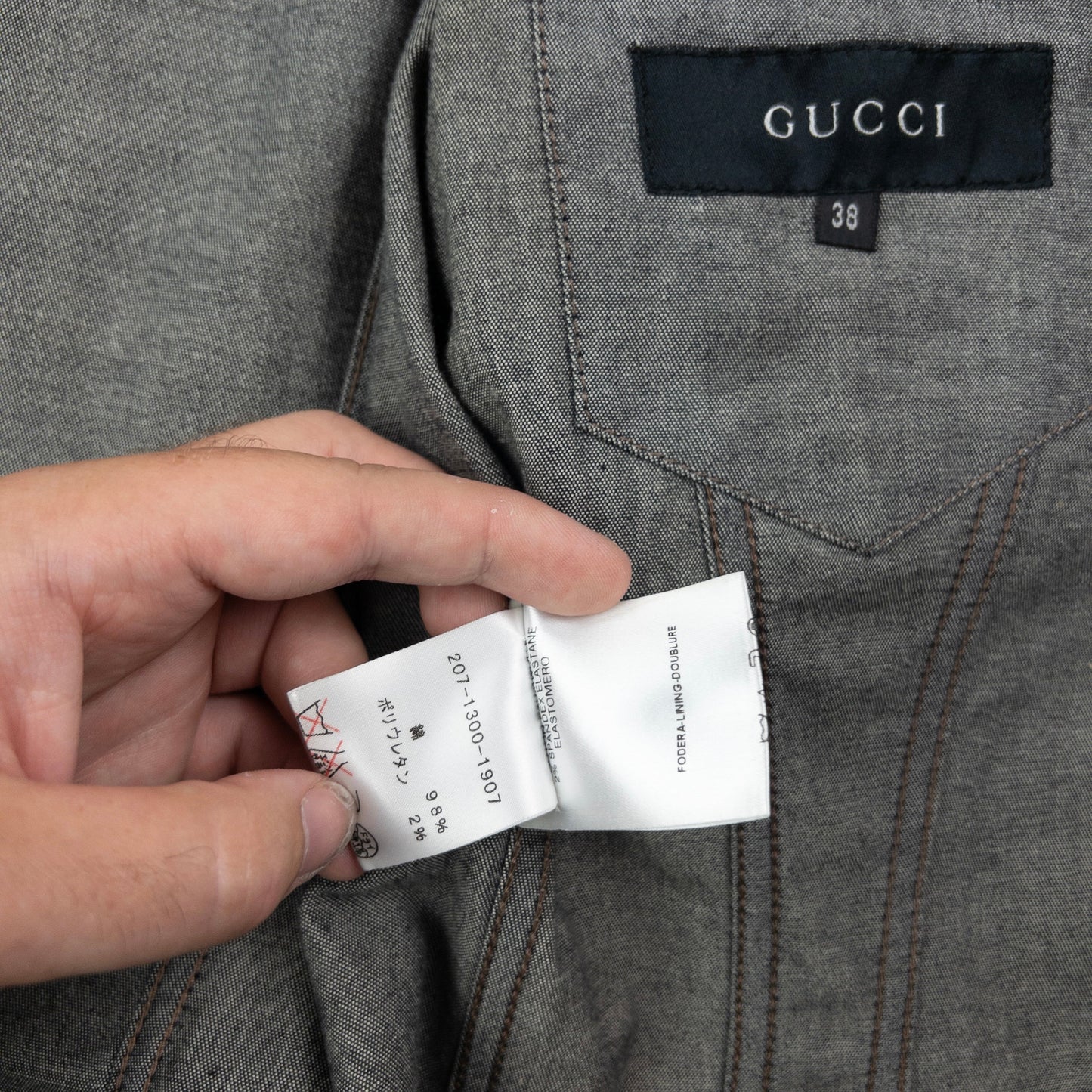 Vintage SS2000 Gucci Denim Jacket Womens Size S | Small, Multicoloured