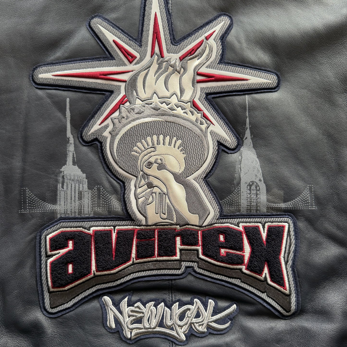 Avirex New York Leather Varsity Jacket - M