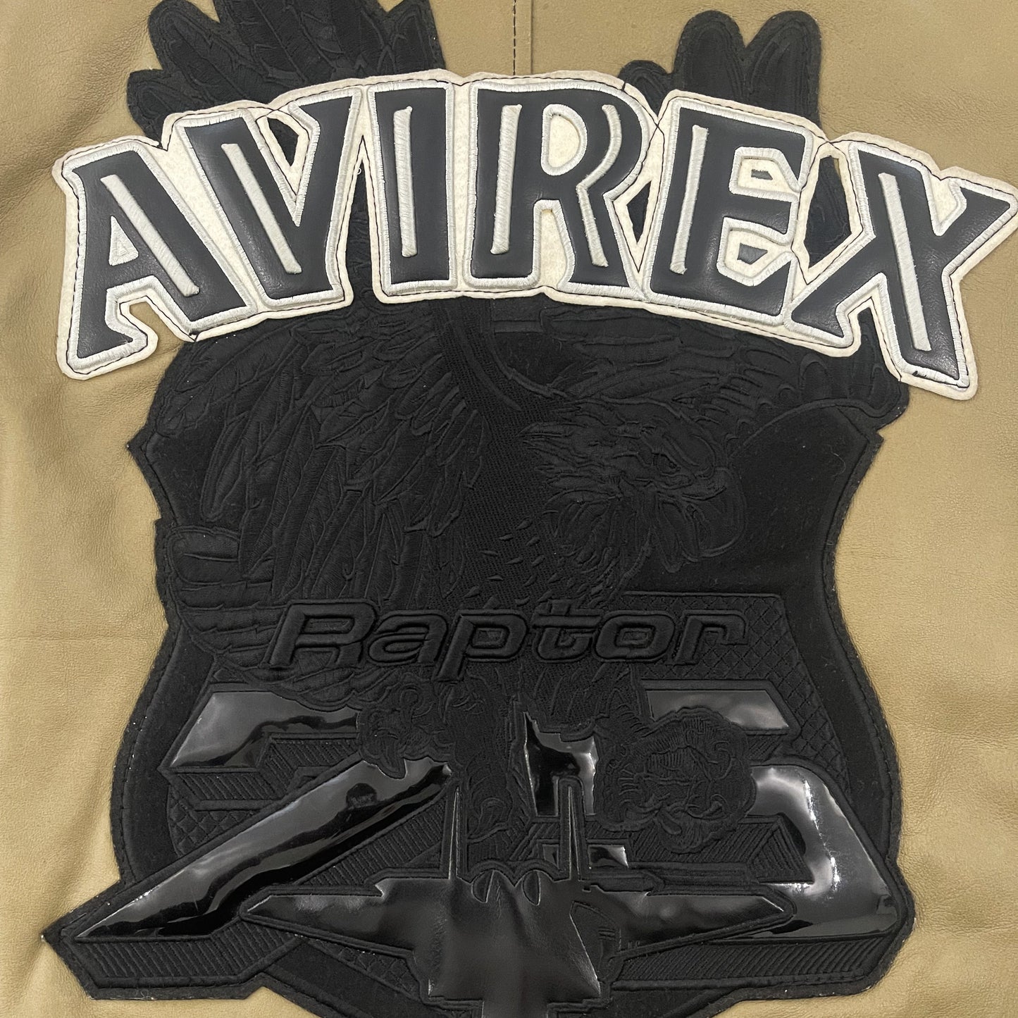 Avirex Raptors Leather Varsity Jacket - M