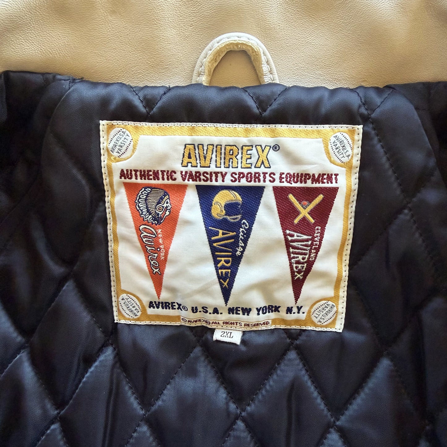 Avirex USA 'Icon' Leather Varsity Jacket - XL