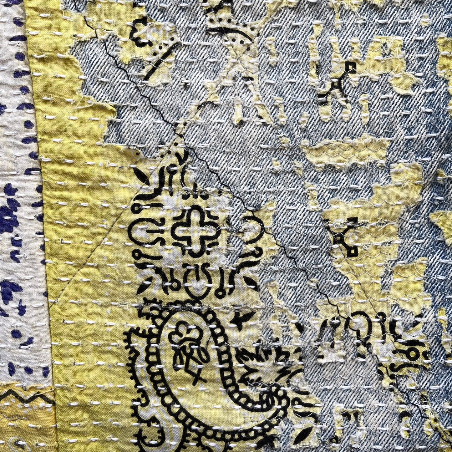 Boro Bandana Sashiko Distressed Jeans - W30"