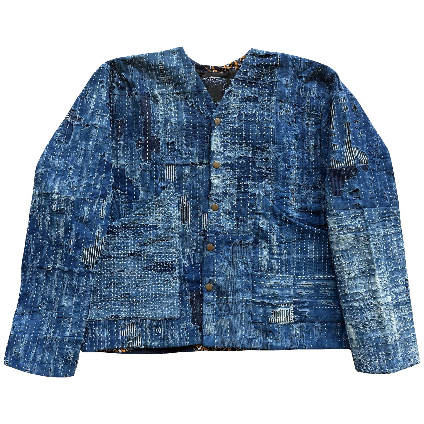 Japanese Boro Denim Work Chore Jacket - M
