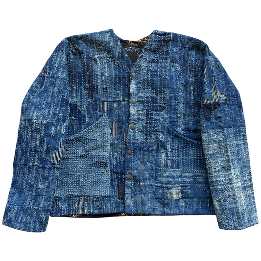 Japanese Boro Denim Work Chore Jacket - M