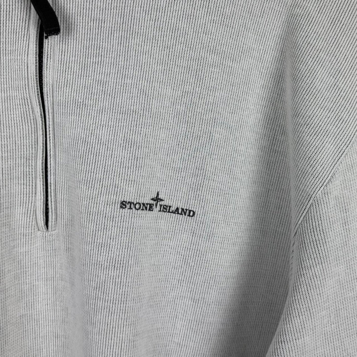 Stone Island Quarter Zip Knit Sweatshirt (XXL) | XXL, Grey