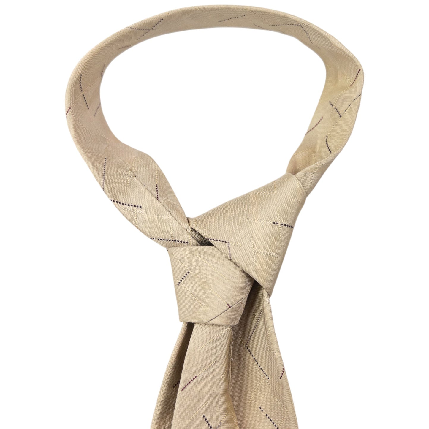 Vintage Issey Miyake Pattern Silk Tie | O/S, Beige