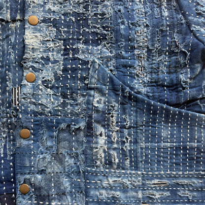 Japanese Boro Denim Work Chore Jacket - M | Medium, TBD