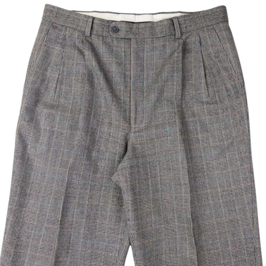 Vintage YSL Yves Saint Laurent Checkered Jacket & Trousers Suit Set Size XL