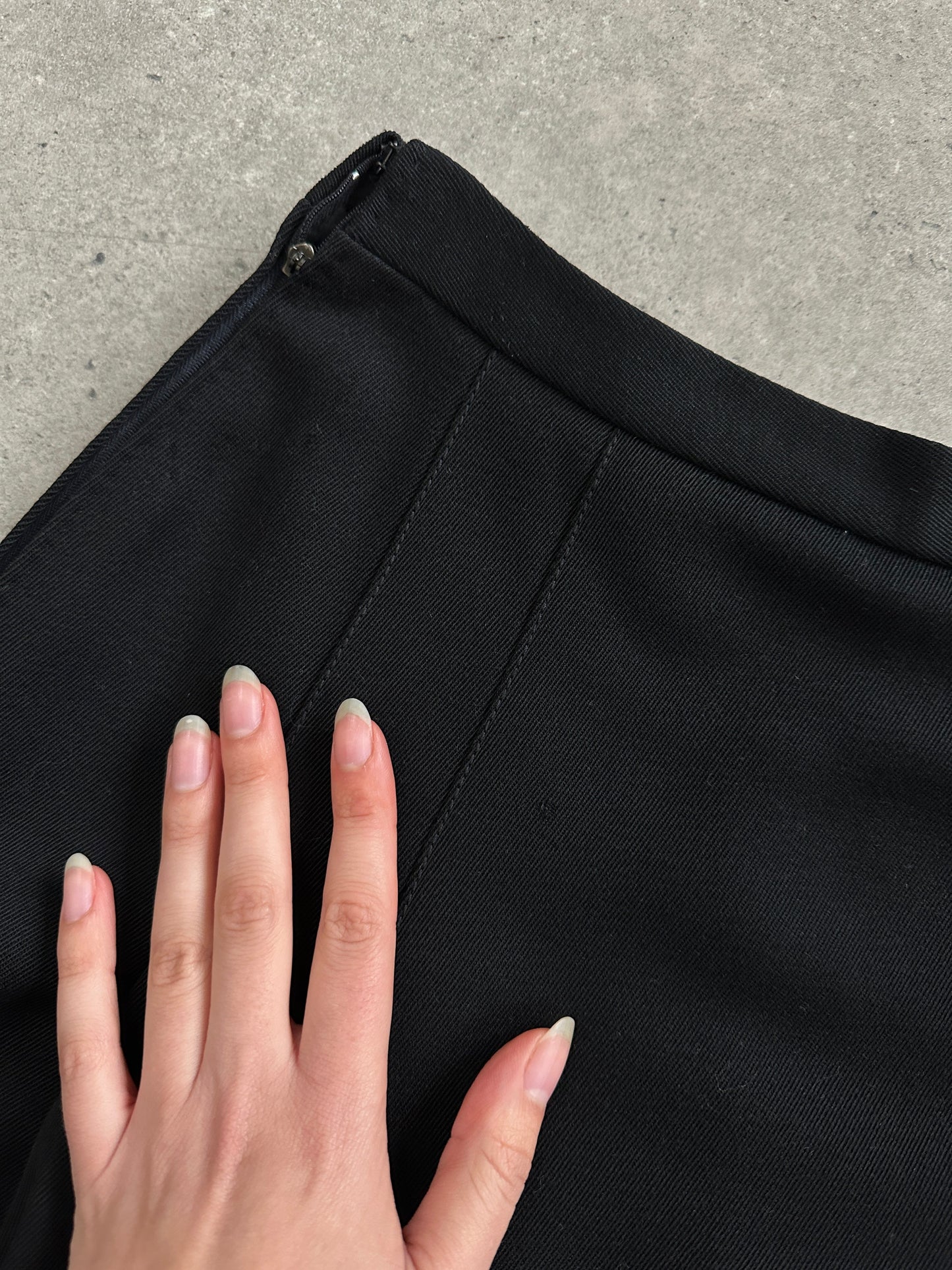 Celine 1980s Pure Wool Logo Hardware Pleated Skirt - W24