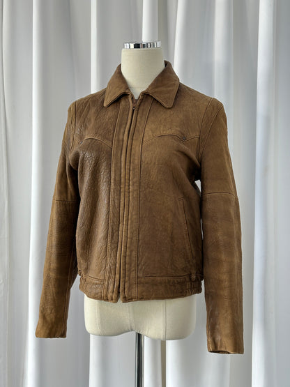 USA Vintage 1980s Leather Bomber Jacket - XS/S