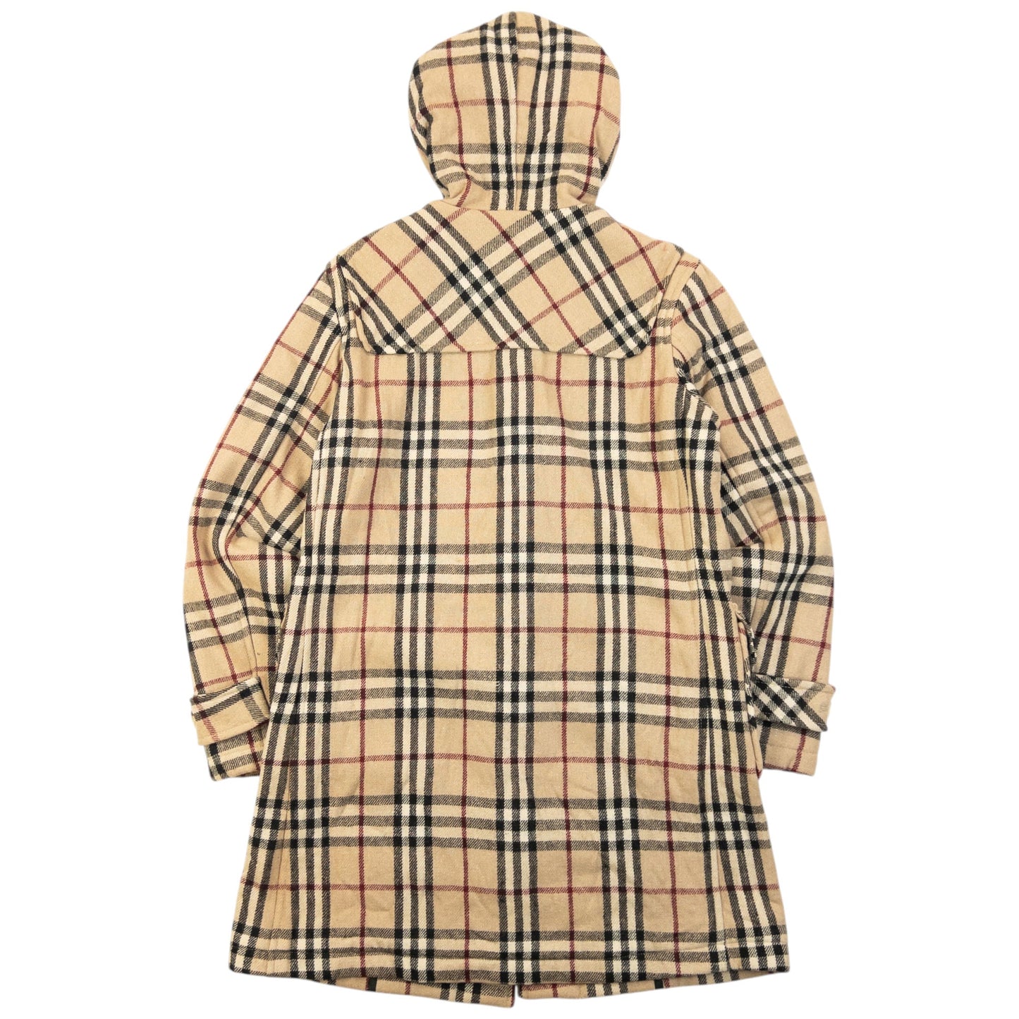 Vintage 2000s Burberry Fleece Lined Nova Check Duffle Jacket Womens Size M | O/S, Beige