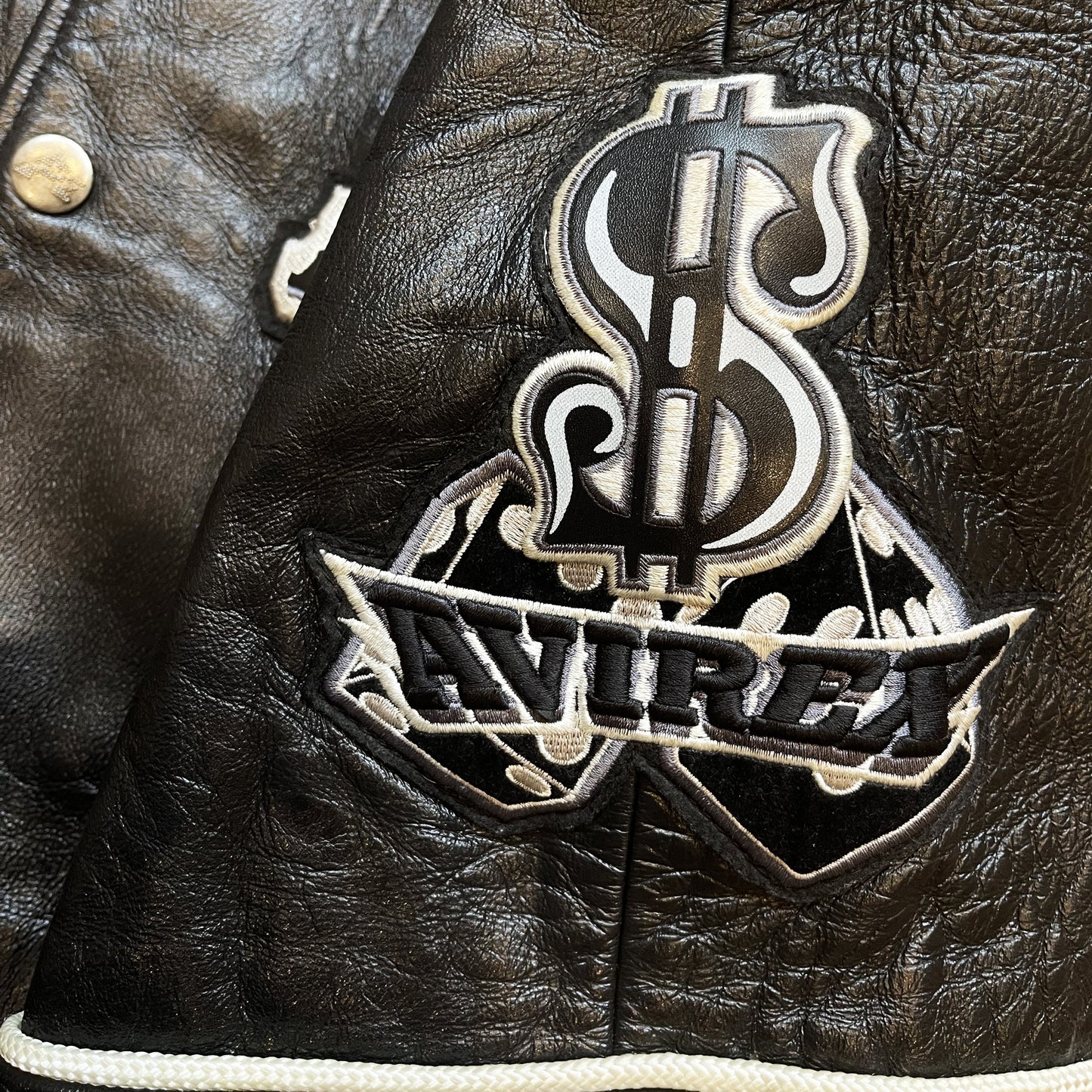 Avirex 'Hi-Rollers' Leather Varsity Jacket - XL