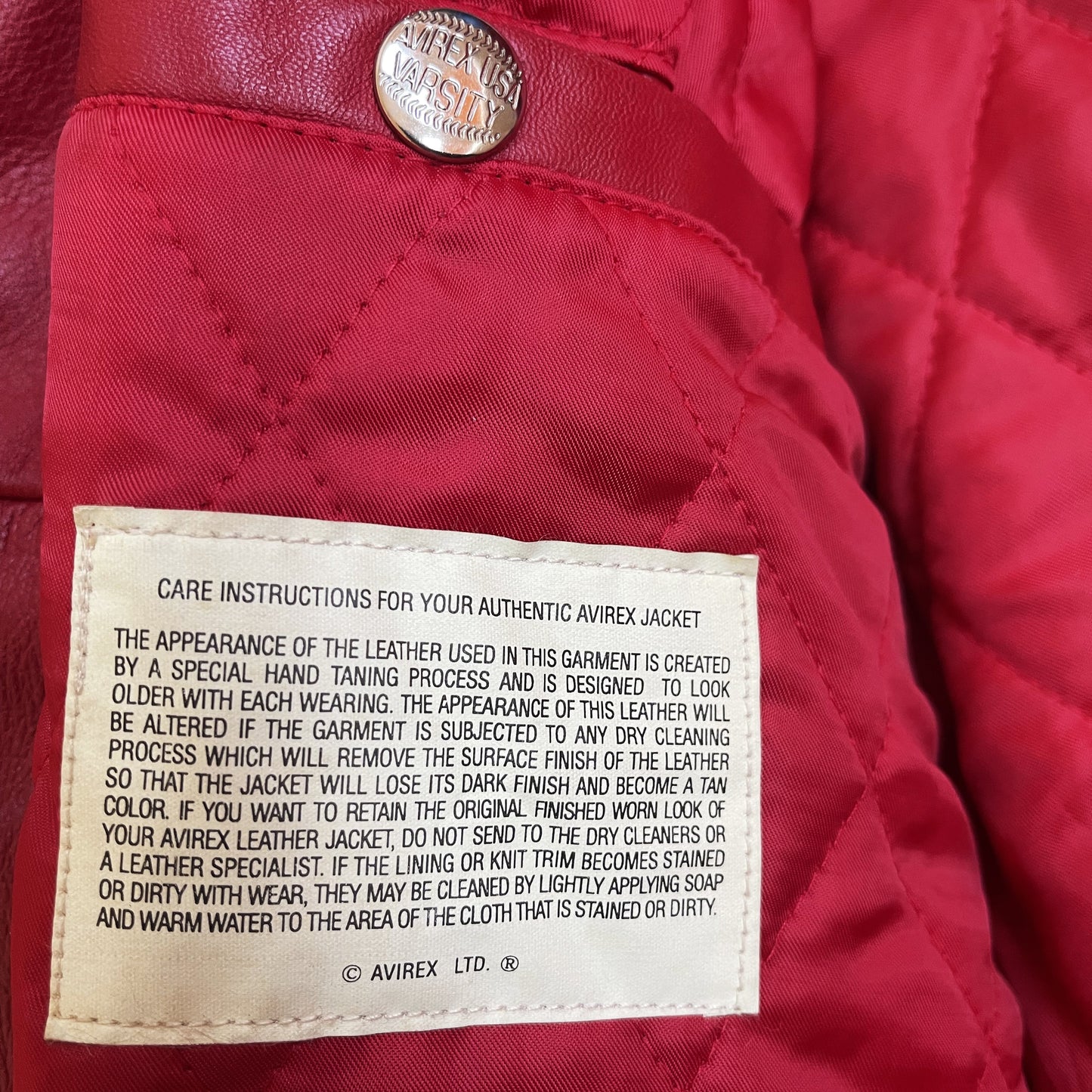 Avirex 'Sioux Football Team' Leather Varsity Jacket - S