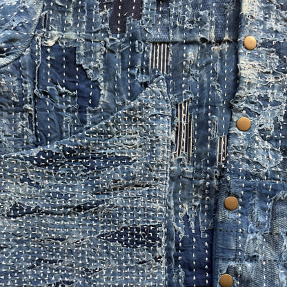 Japanese Boro Denim Work Chore Jacket - M | Medium, TBD
