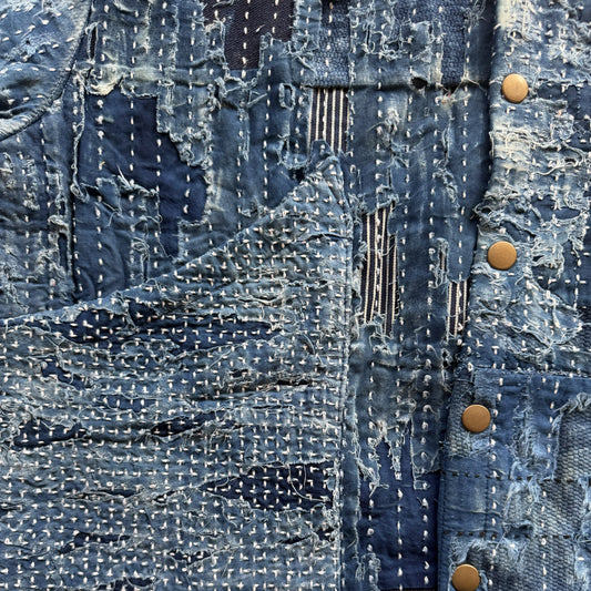 Japanese Boro Denim Work Chore Jacket - M | Medium, TBD
