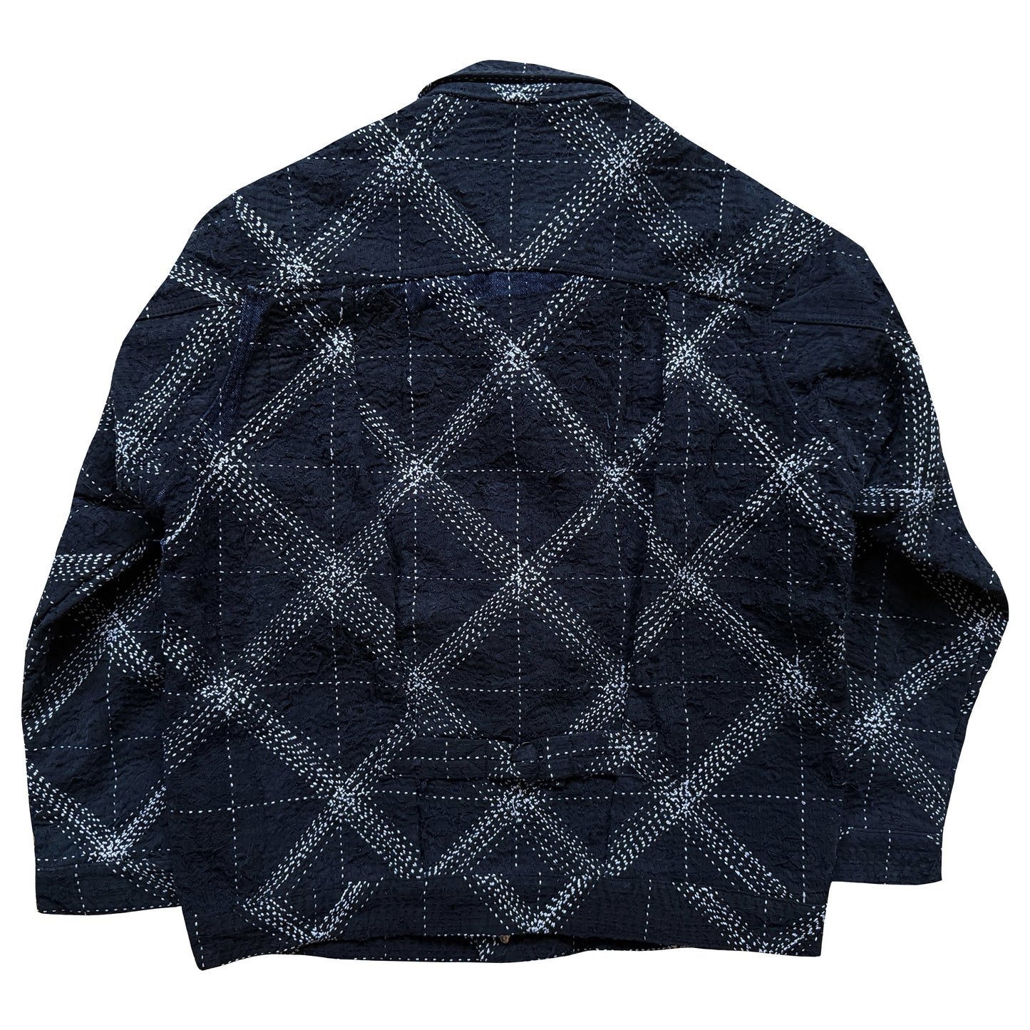 Boro Sashiko Distressed Denim Trucker Jacket - XL