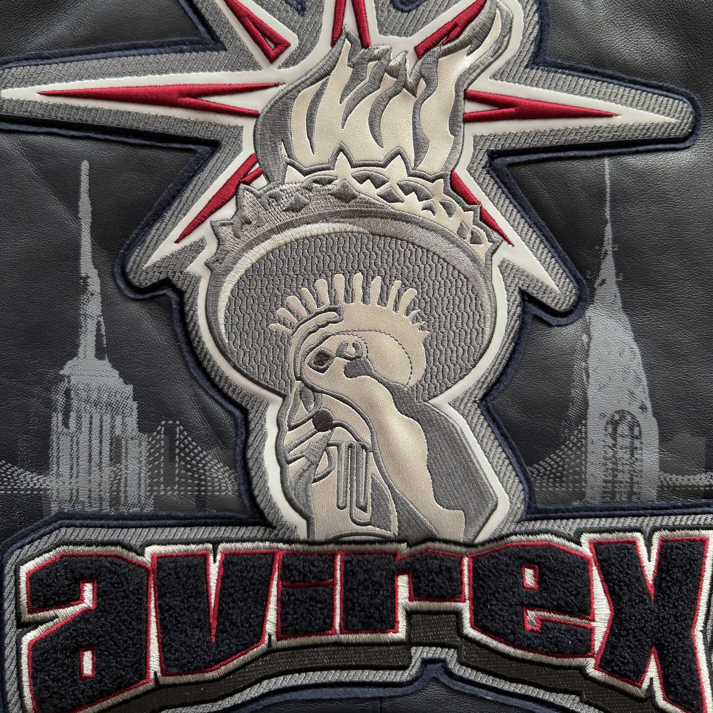 Avirex New York Leather Varsity Jacket - M