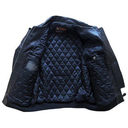 Avirex 'Rides & Rims' Leather Varsity Jacket - L | Large, Black