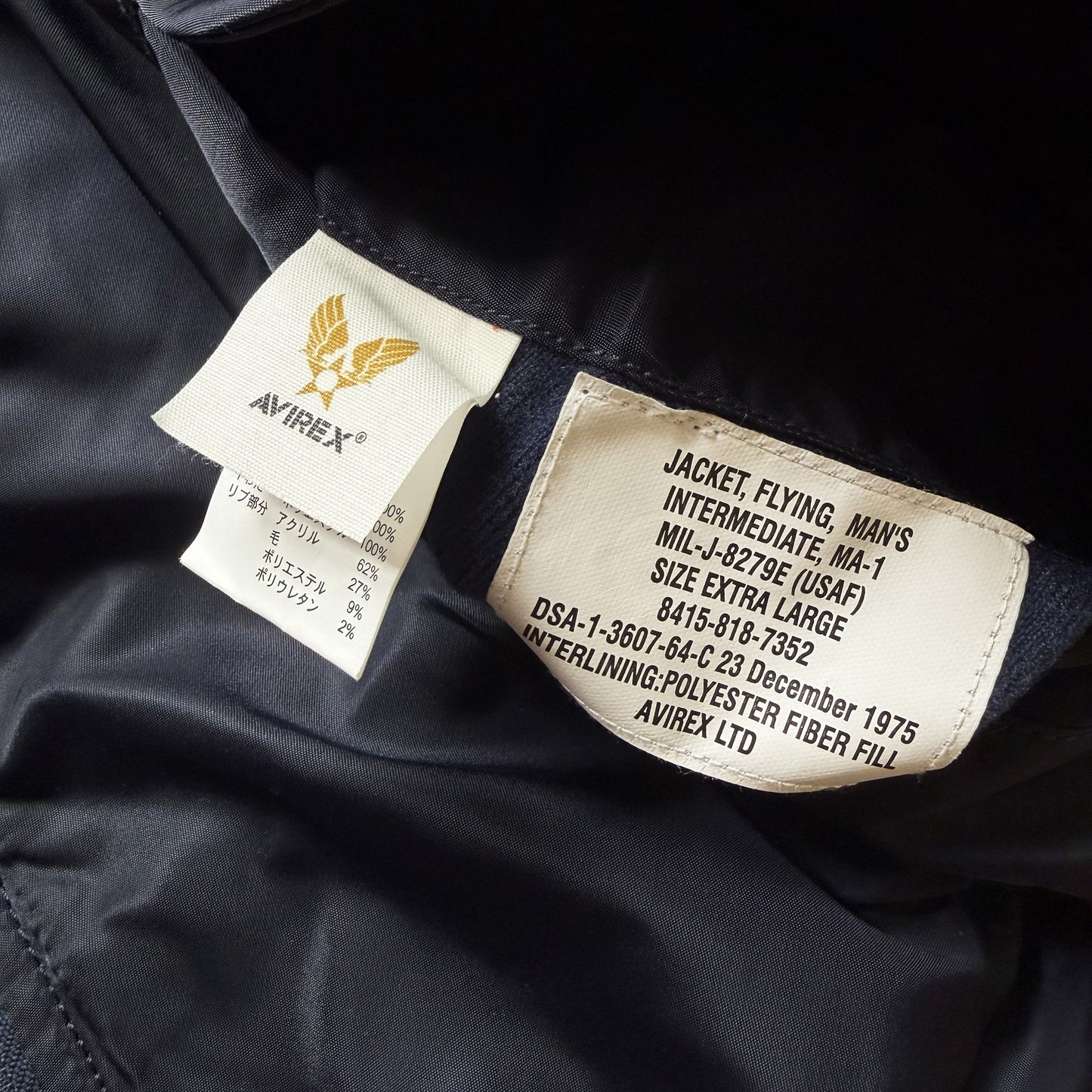 Avirex USA MA1 Bomber Jacket - L | Large, Orange