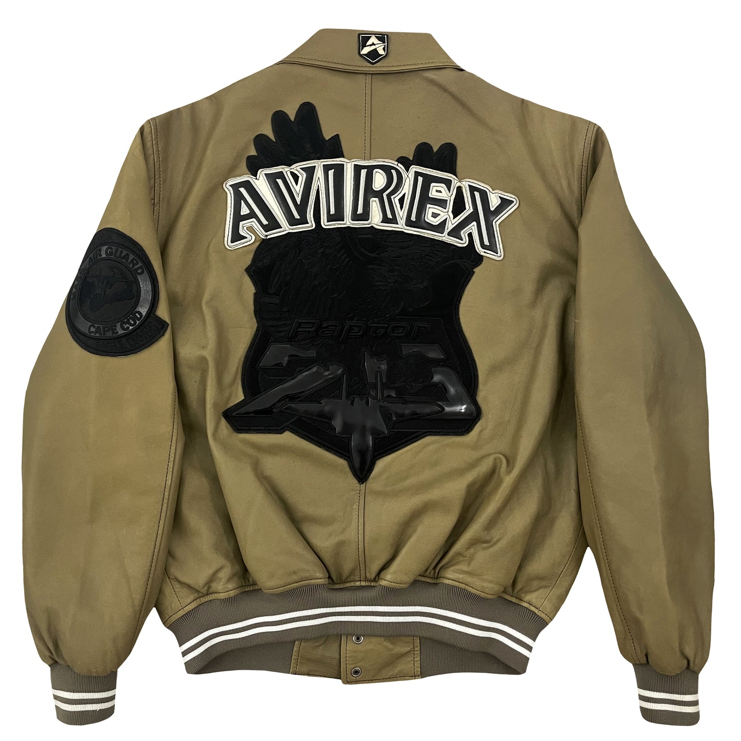 Avirex Raptors Leather Varsity Jacket - M