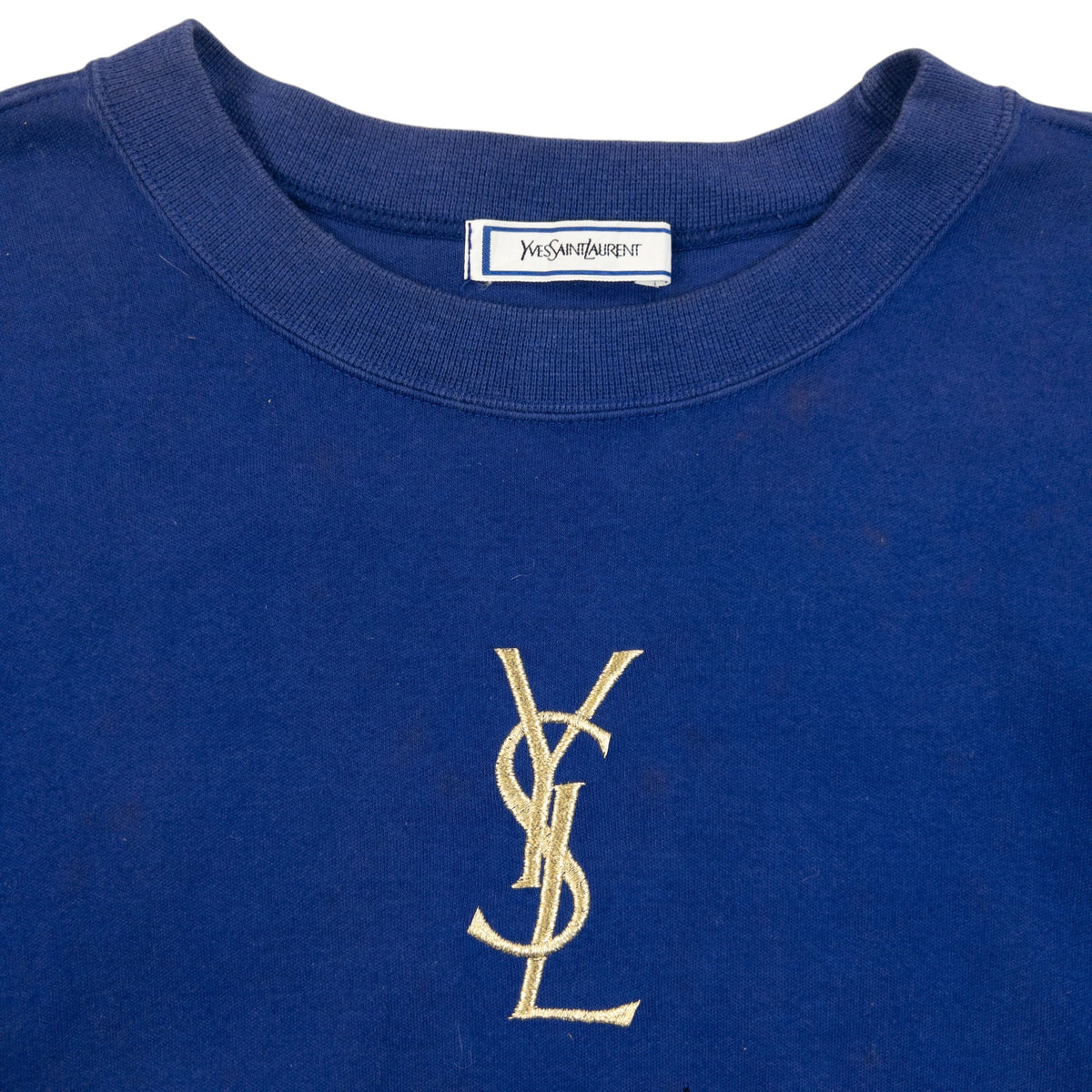 Vintage 80s YSL Yves Saint Laurent Colour Block Sweatshirt Womens Size S | Small, Blue