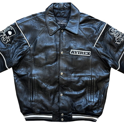 Avirex 'Hi-Rollers' Leather Varsity Jacket - XL
