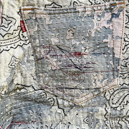 Boro Bandana Sashiko Distressed Jeans - W30"